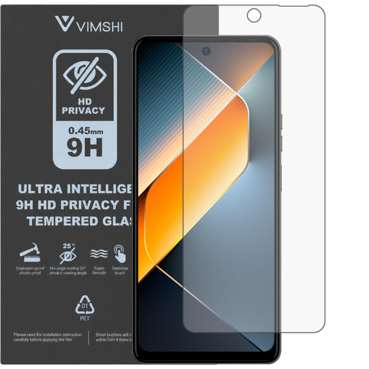 Противоударная защитная пленка антишпион Vimshi Ultra 9H Privacy Flex для Tecno POVA 6 Neo