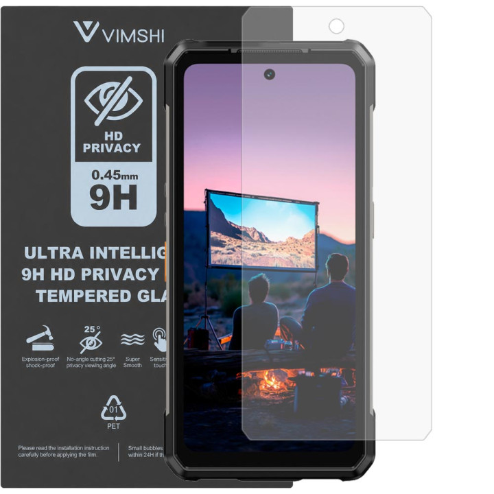Противоударная защитная пленка антишпион Vimshi Ultra 9H Privacy Flex для Ulefone Armor 34 Pro
