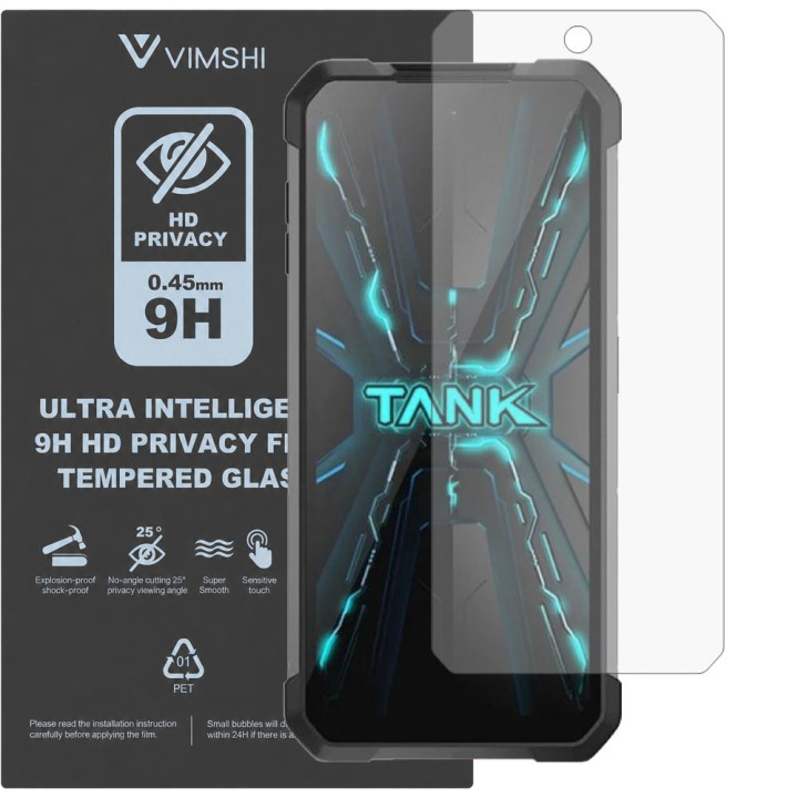 Противоударная защитная пленка антишпион Vimshi Ultra 9H Privacy Flex для Unihertz Tank 3S