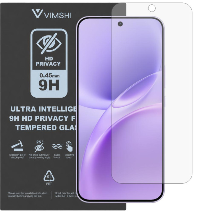 Противоударная защитная пленка антишпион Vimshi Ultra 9H Privacy Flex для vivo V70 FE