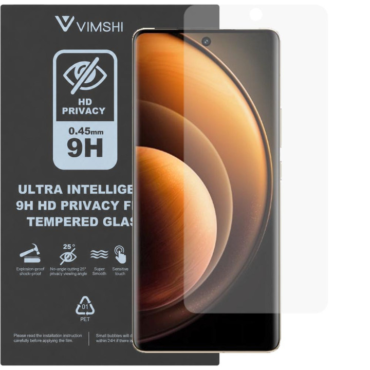 Протиударна захисна плівка антишпигун Vimshi Ultra 9H Privacy Flex для vivo X100