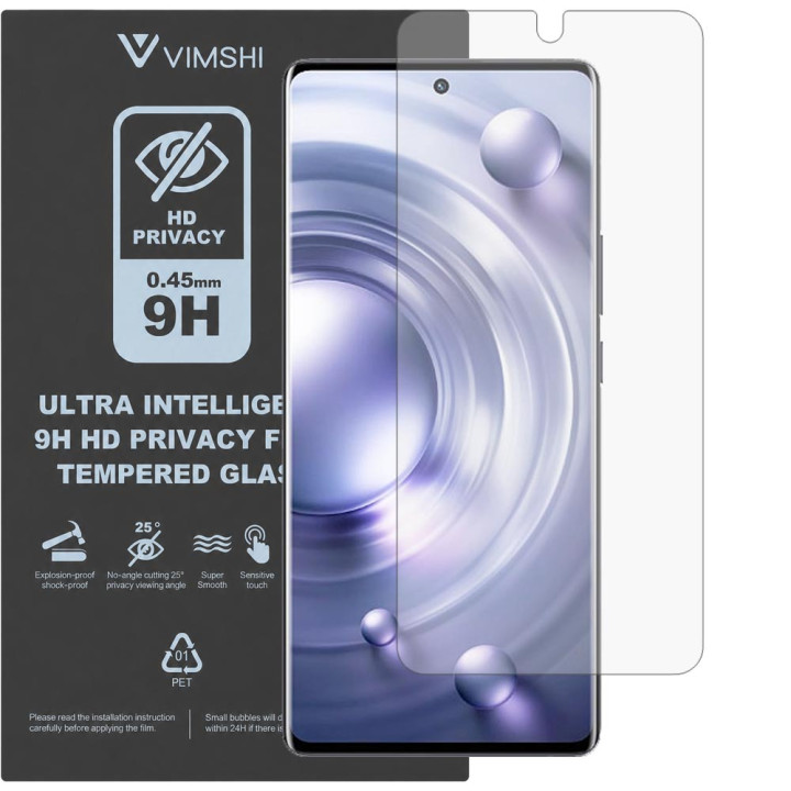 Протиударна захисна плівка антишпигун Vimshi Ultra 9H Privacy Flex для vivo X80 Pro