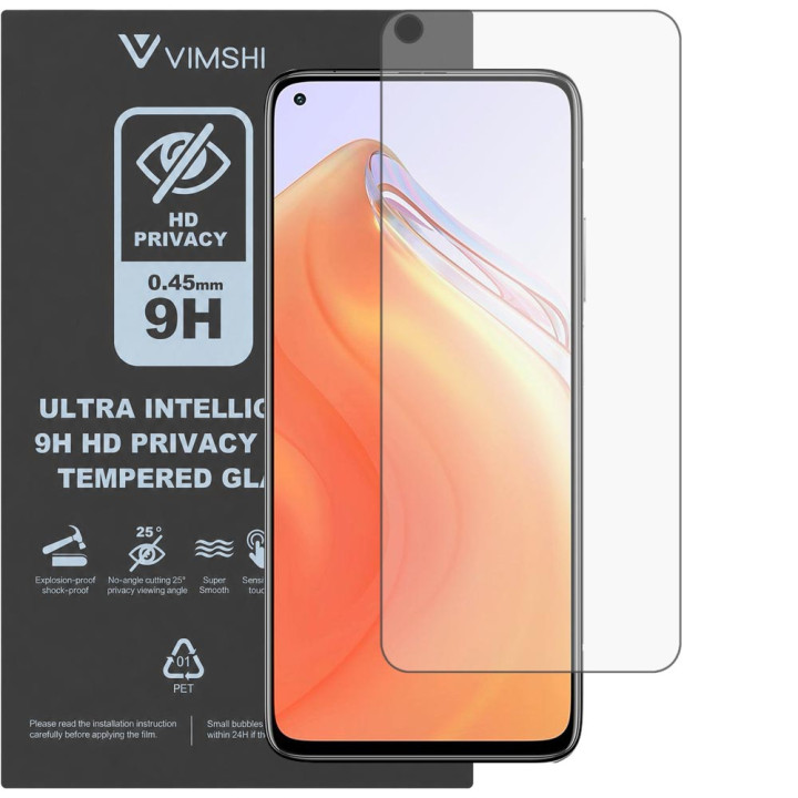 Противоударная защитная пленка антишпион Vimshi Ultra 9H Privacy Flex для Xiaomi Mi 10T