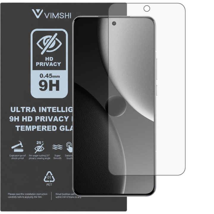 Противоударная защитная пленка антишпион Vimshi Ultra 9H Privacy Flex для Xiaomi 15 Ultra
