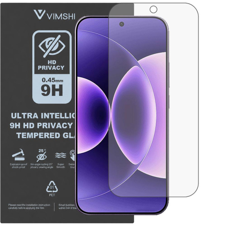 Противоударная защитная пленка антишпион Vimshi Ultra 9H Privacy Flex для Xiaomi 17 Pro Max