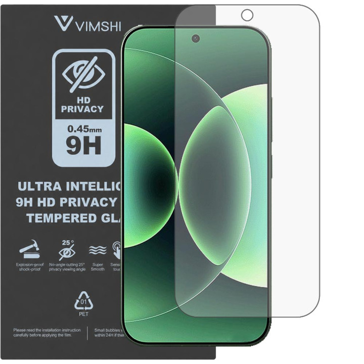 Противоударная защитная пленка антишпион Vimshi Ultra 9H Privacy Flex для Xiaomi 17 Pro