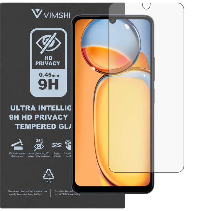Противоударная защитная пленка антишпион Vimshi Ultra 9H Privacy Flex для Redmi 13C