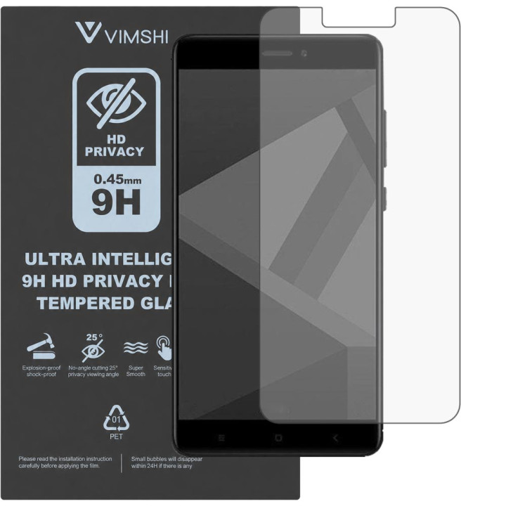 Противоударная защитная пленка антишпион Vimshi Ultra 9H Privacy Flex для Redmi 4X