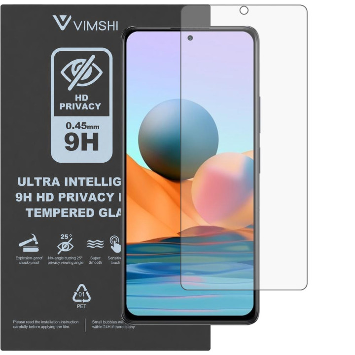 Протиударна захисна плівка антишпигун Vimshi Ultra 9H Privacy Flex для Redmi Note 10 Pro