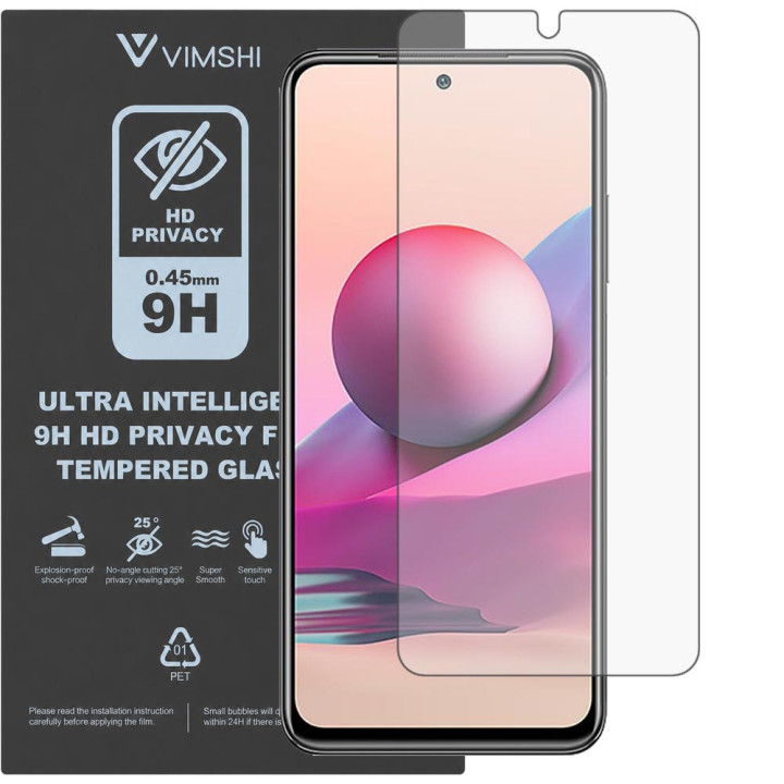Противоударная защитная пленка антишпион Vimshi Ultra 9H Privacy Flex для Redmi Note 10S