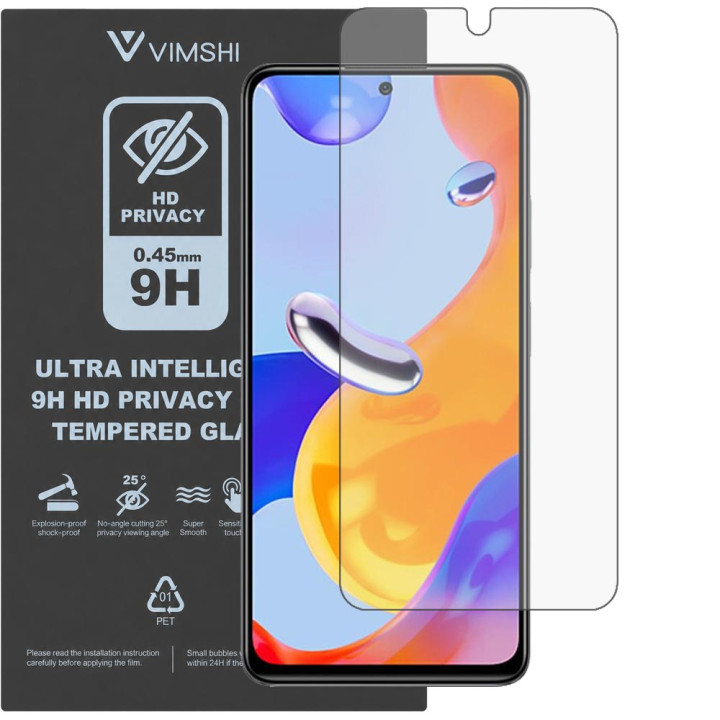 Противоударная защитная пленка антишпион Vimshi Ultra 9H Privacy Flex для Redmi Note 11 Pro
