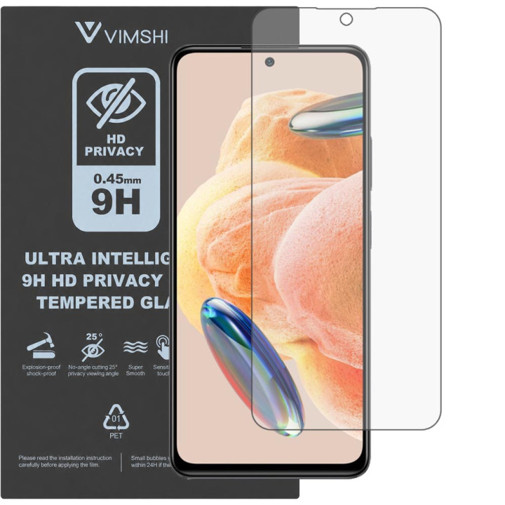 Противоударная защитная пленка антишпион Vimshi Ultra 9H Privacy Flex для Redmi Note 12 Pro