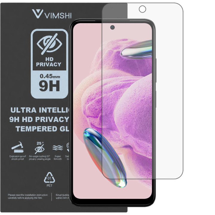 Противоударная защитная пленка антишпион Vimshi Ultra 9H Privacy Flex для Redmi Note 12S