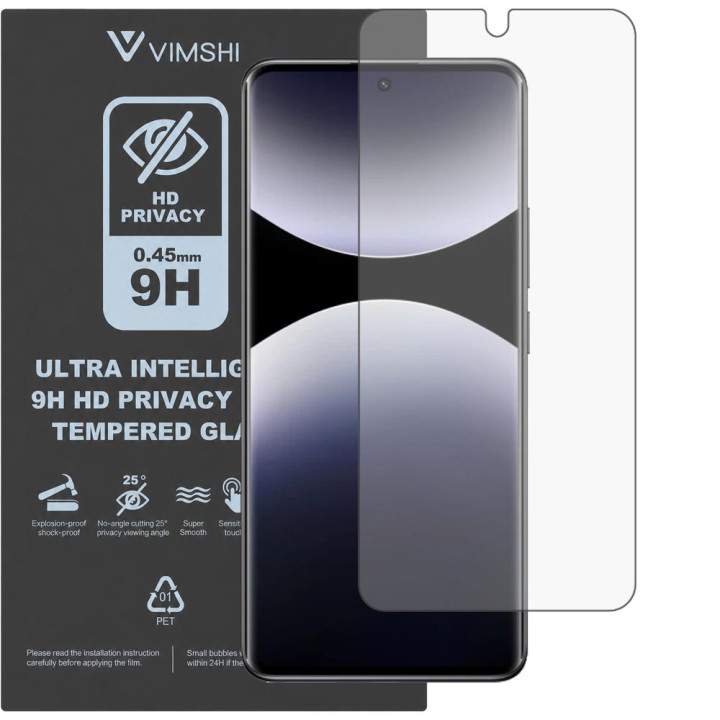 Противоударная защитная пленка антишпион Vimshi Ultra 9H Privacy Flex для Redmi Note 14 Pro+