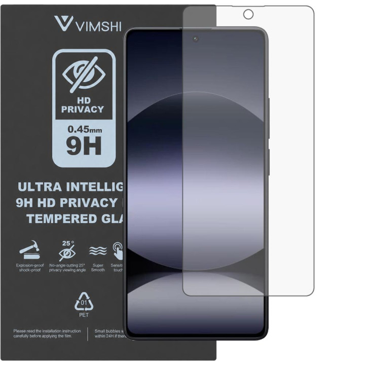 Противоударная защитная пленка антишпион Vimshi Ultra 9H Privacy Flex для Redmi Note 14S