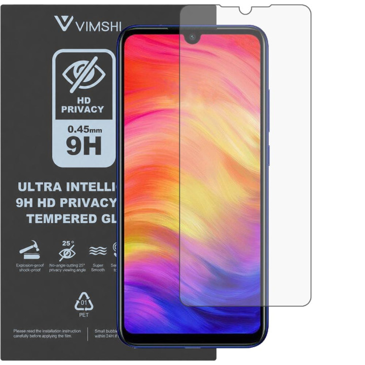 Противоударная защитная пленка антишпион Vimshi Ultra 9H Privacy Flex для Redmi Note 7