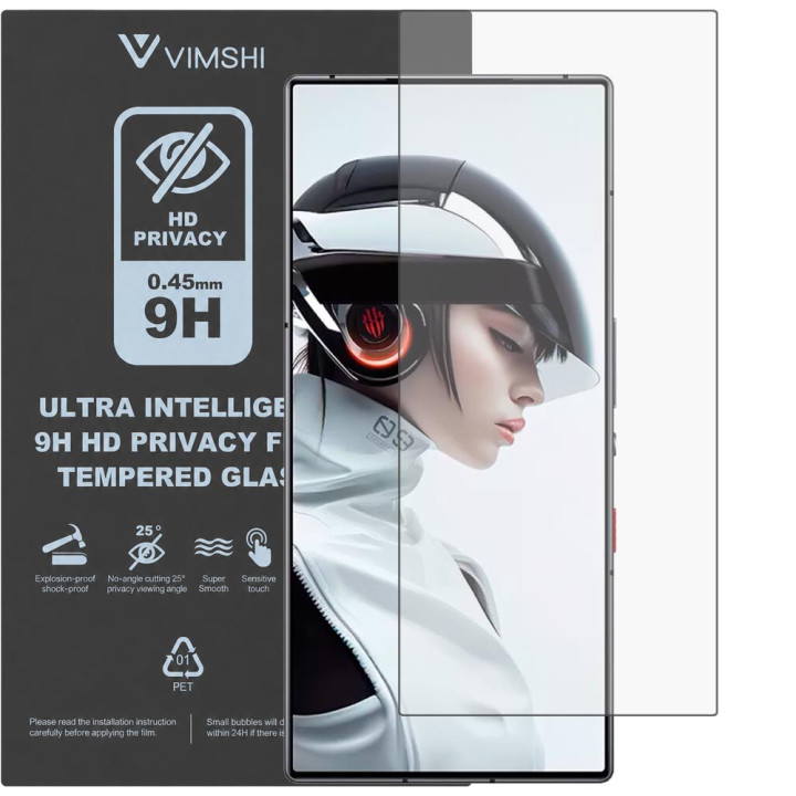 Противоударная защитная пленка антишпион Vimshi Ultra 9H Privacy Flex для ZTE REDMAGIC 9 Pro+