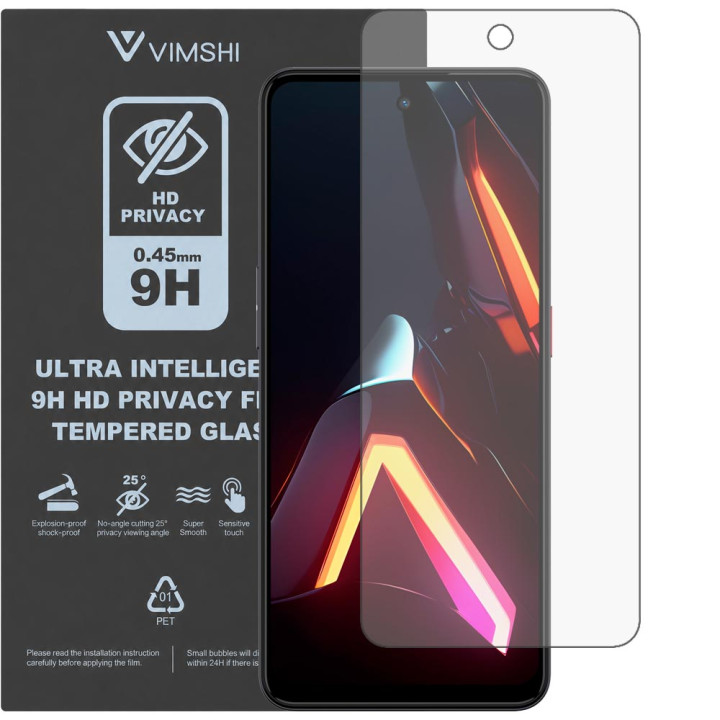 Противоударная защитная пленка антишпион Vimshi Ultra 9H Privacy Flex для ZTE Nubia Neo 3