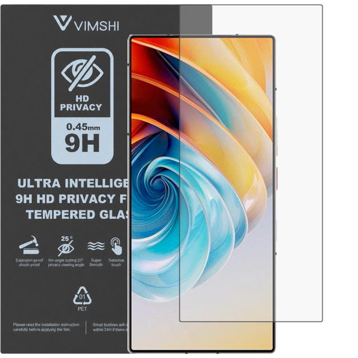 Противоударная защитная пленка антишпион Vimshi Ultra 9H Privacy Flex для ZTE Nubia Z60 Ultra