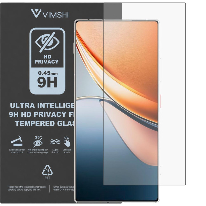 Противоударная защитная пленка антишпион Vimshi Ultra 9H Privacy Flex для ZTE Nubia Z70S Ultra