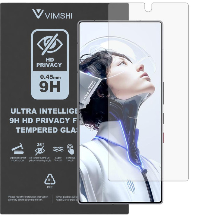 Противоударная защитная пленка антишпион Vimshi Ultra 9H Privacy Flex для ZTE REDMAGIC 11 Pro+